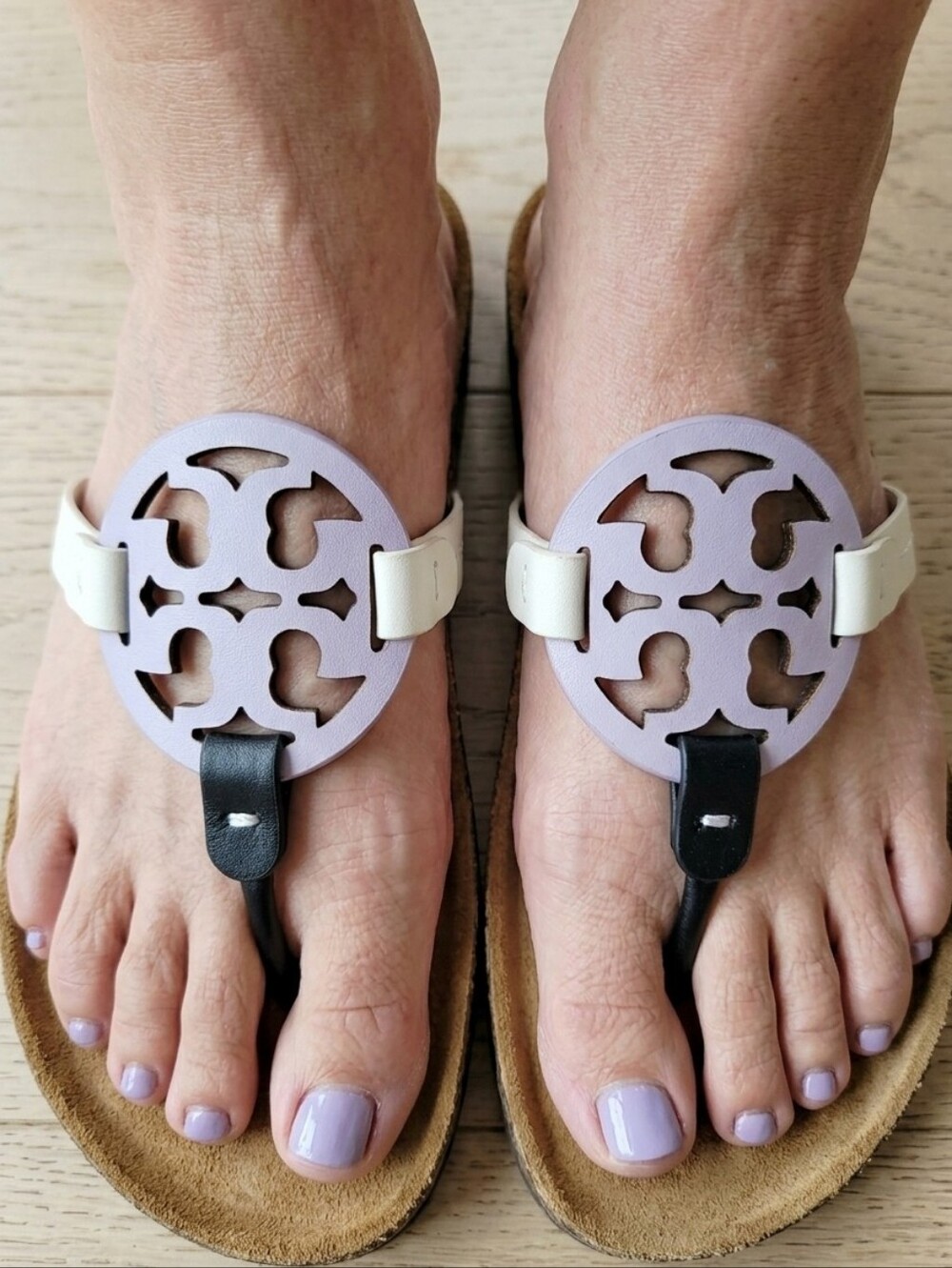 Tory Burch Miller Cloud Cork Sandals Lavender Size 9